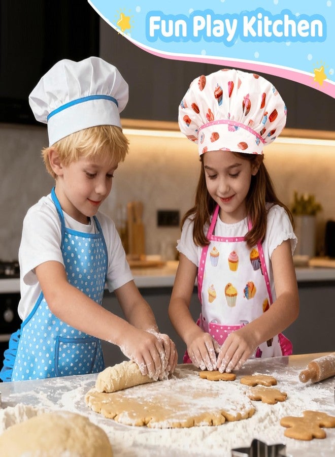MEIDAYAI Kid Apron and Chef Hat Set, 2 Pcs Adjustable Unisex Cooking Costume for Boys & Girls, Pretend Play Kitchen Toys for Toddlers 3-8, Fun Educational Gift (Blue) - Image 5